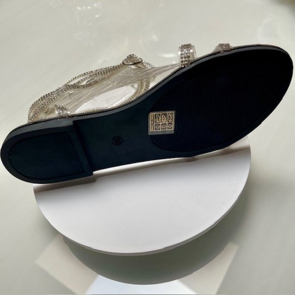 Women's Clear Plastic Wrap-up Flat Sandals With Open Toe - Blk/Clear/Cry - 7.5US - Picture 11 of 14